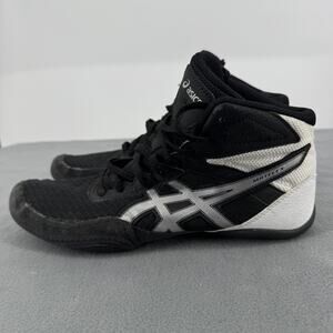 ASICS Matflex Wrestling Shoes Mens Size 8 Black White Mid Top 1081A021
